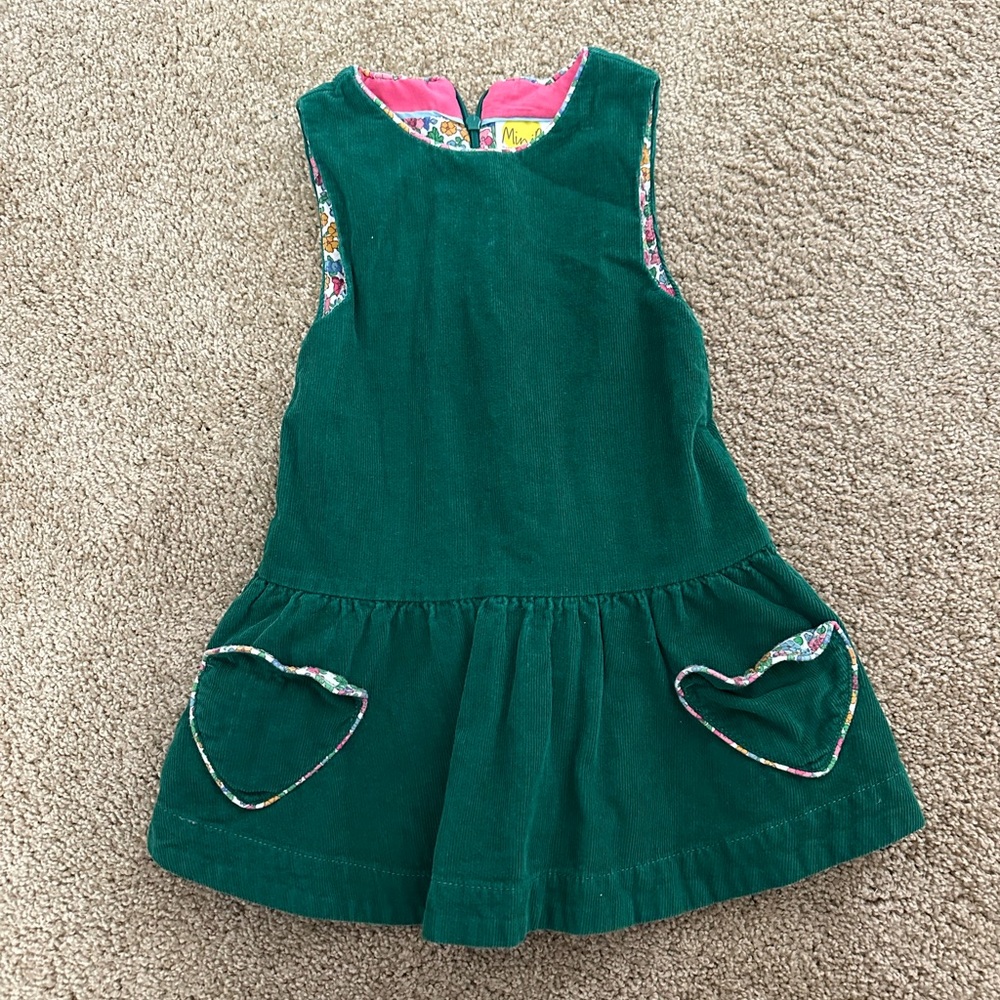 Mini Biden 2-3y green corduroy dress. Excellent condition!
